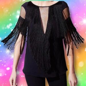 Alexis Black Fringe Blouse